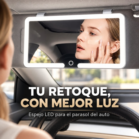 GlowDrive – Espejo LED para Maquillaje en el Auto