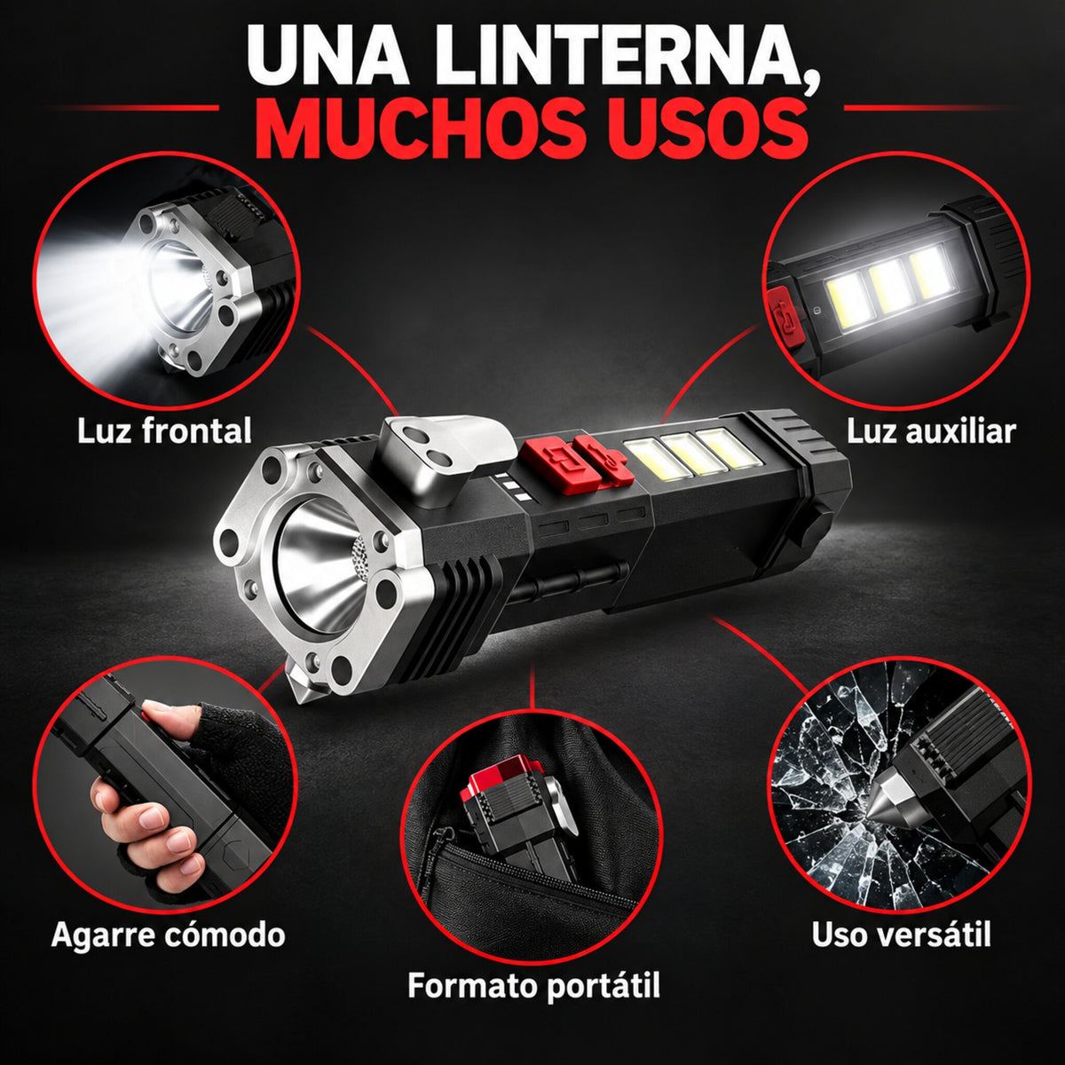 Linterna Multifunción de Emergencia – Luz portátil donde la necesites