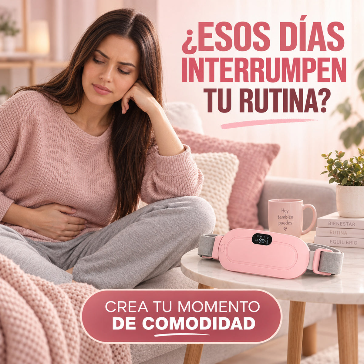 CalmaBelt – Calor y masaje ajustable para acompañarte durante esos días