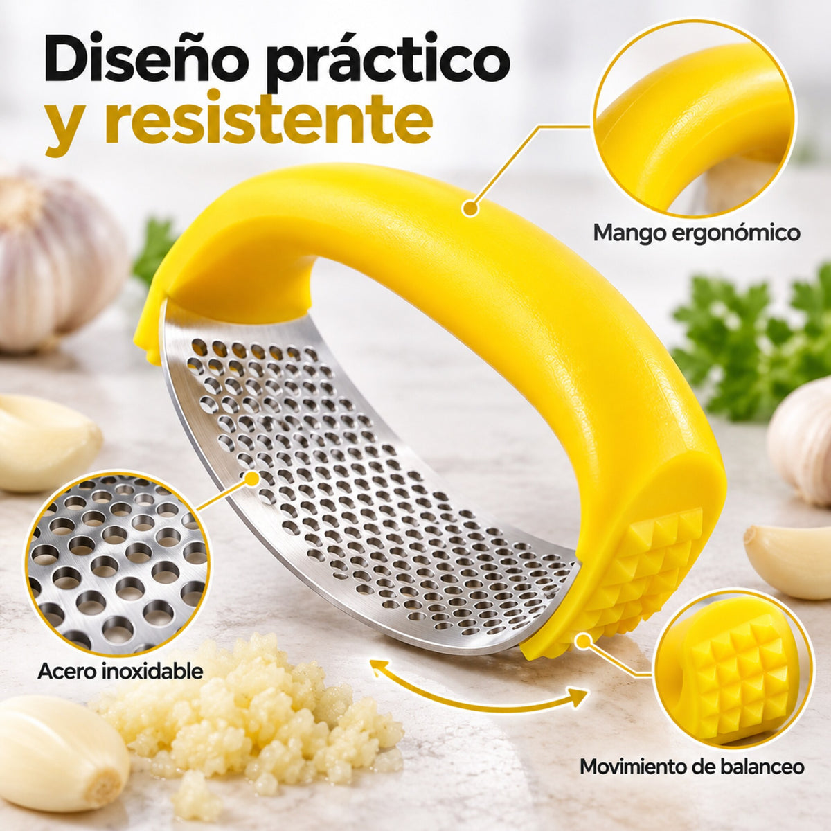 AjoPress – Tritura Ajo Rápidamente y con Menos Esfuerzo