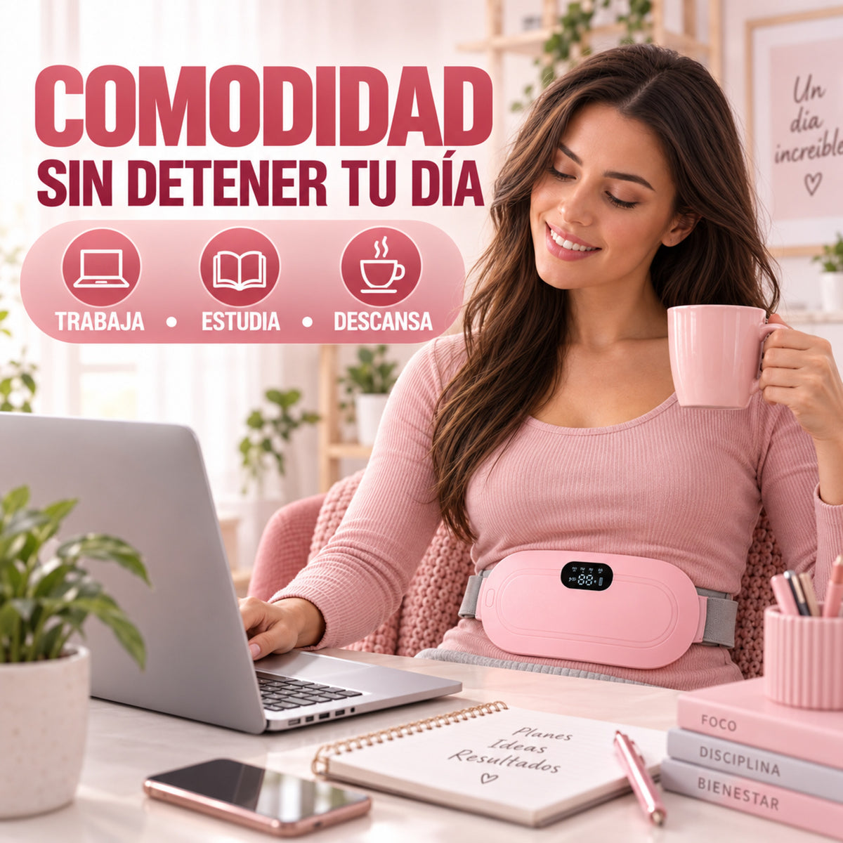 CalmaBelt – Calor y masaje ajustable para acompañarte durante esos días