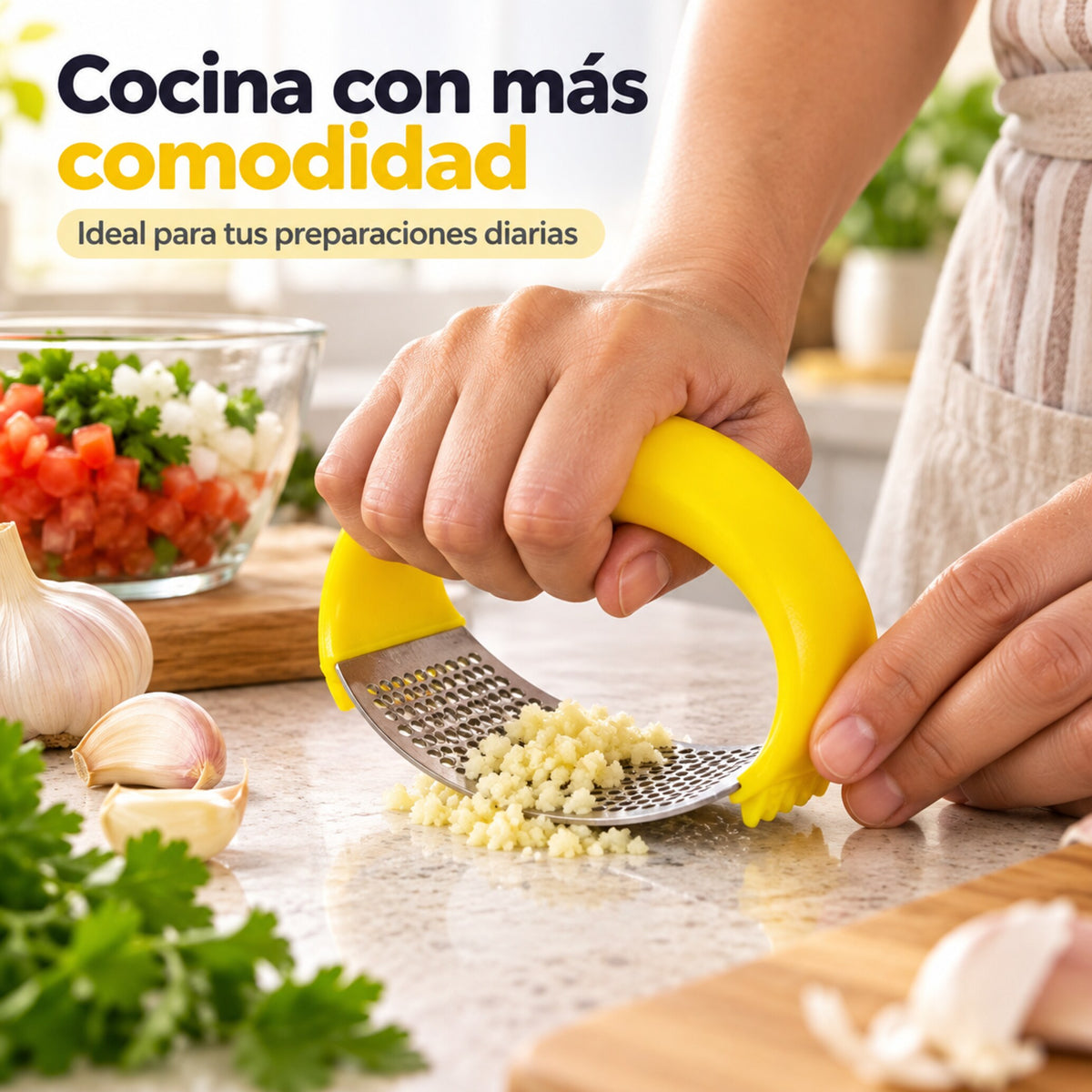 AjoPress – Tritura Ajo Rápidamente y con Menos Esfuerzo