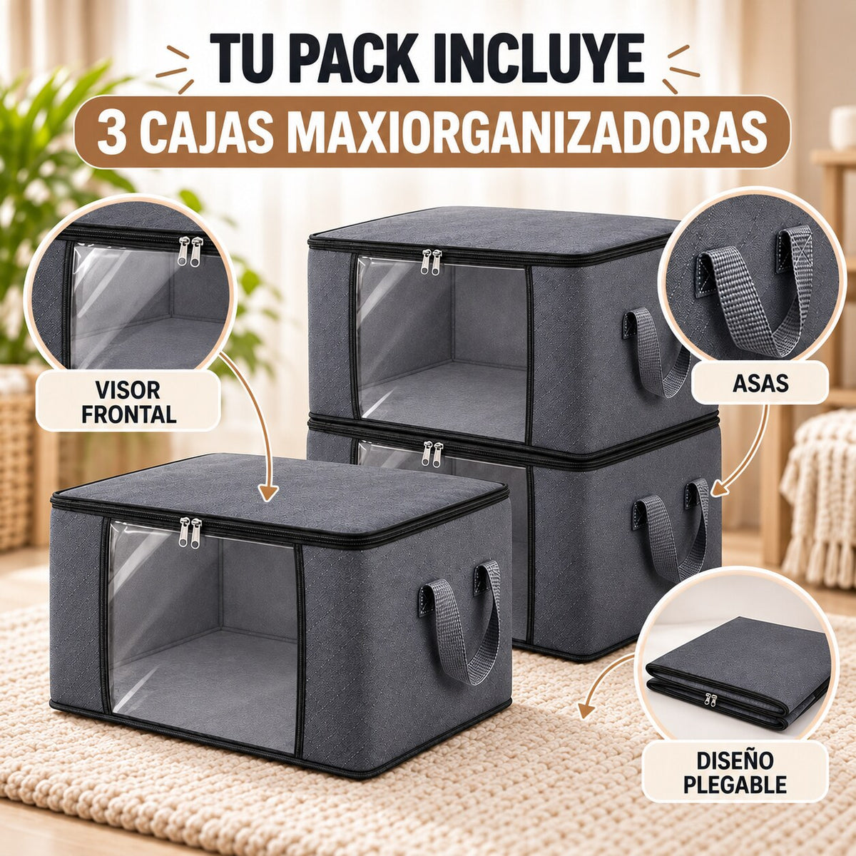 MaxiOrden Pack x3 — Orden visible y más espacio en tu clóset
