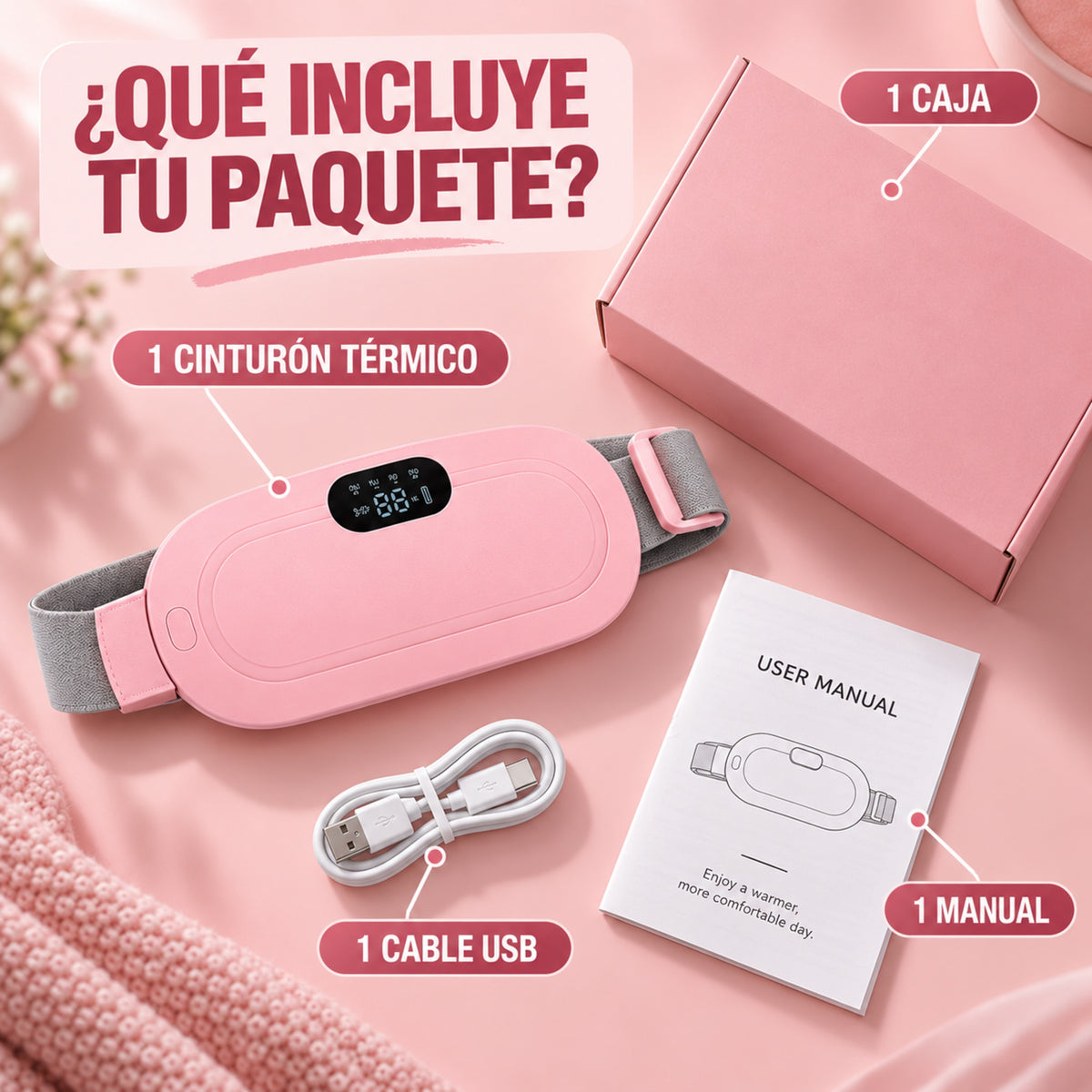 CalmaBelt – Calor y masaje ajustable para acompañarte durante esos días