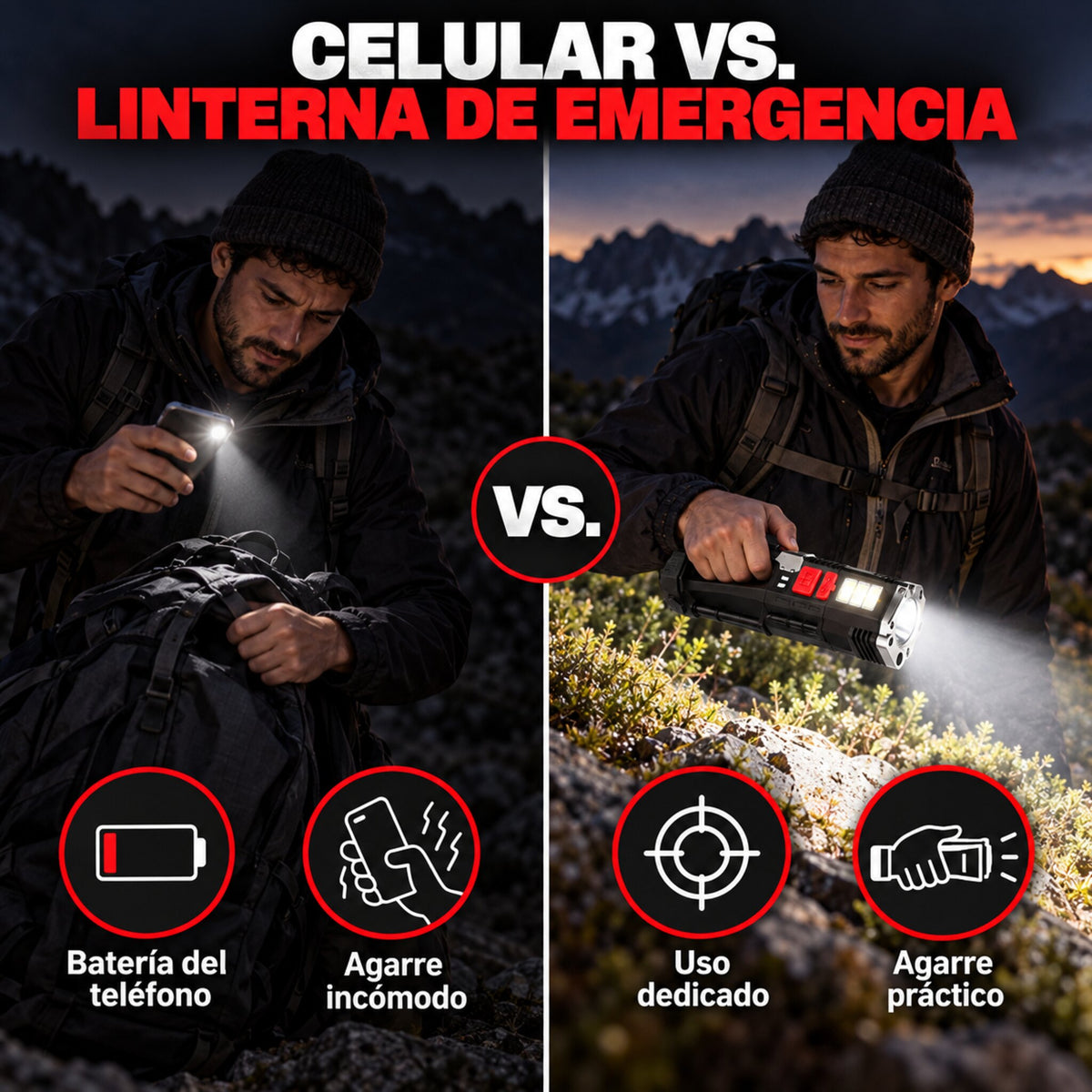 Linterna Multifunción de Emergencia – Luz portátil donde la necesites