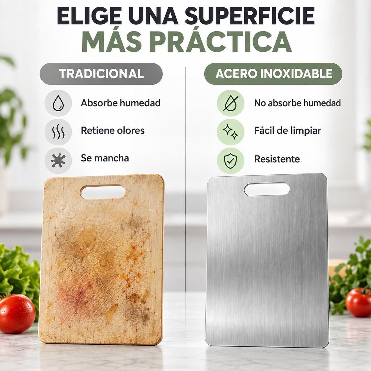 Tabla InoxCut – Más higiene y practicidad al preparar tus alimentos