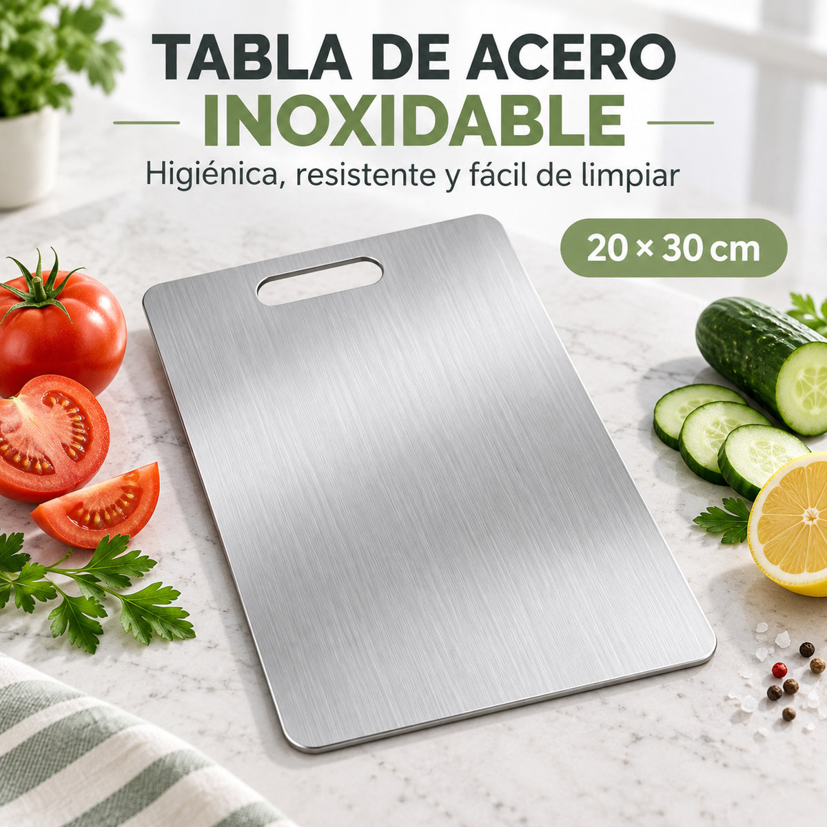 Tabla InoxCut – Más higiene y practicidad al preparar tus alimentos
