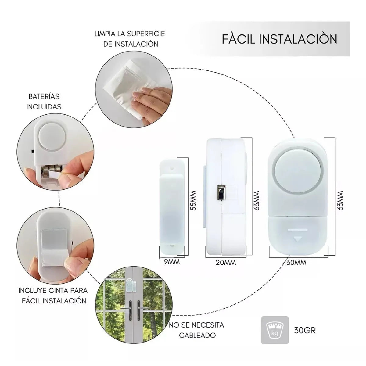 Alarma Magnética Para Puertas y Ventanas