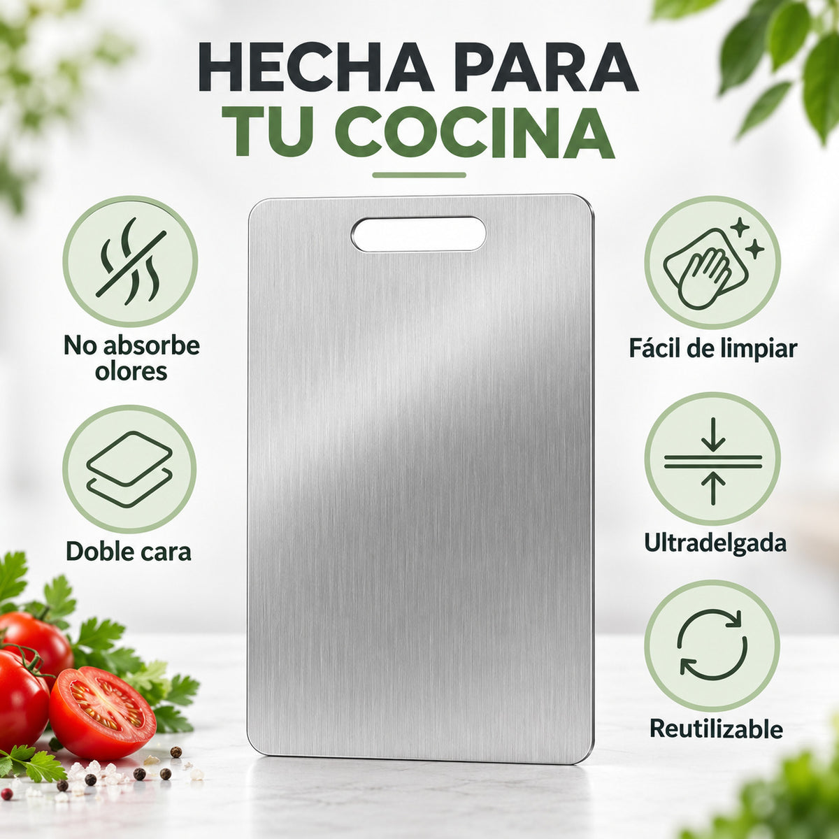 Tabla InoxCut – Más higiene y practicidad al preparar tus alimentos