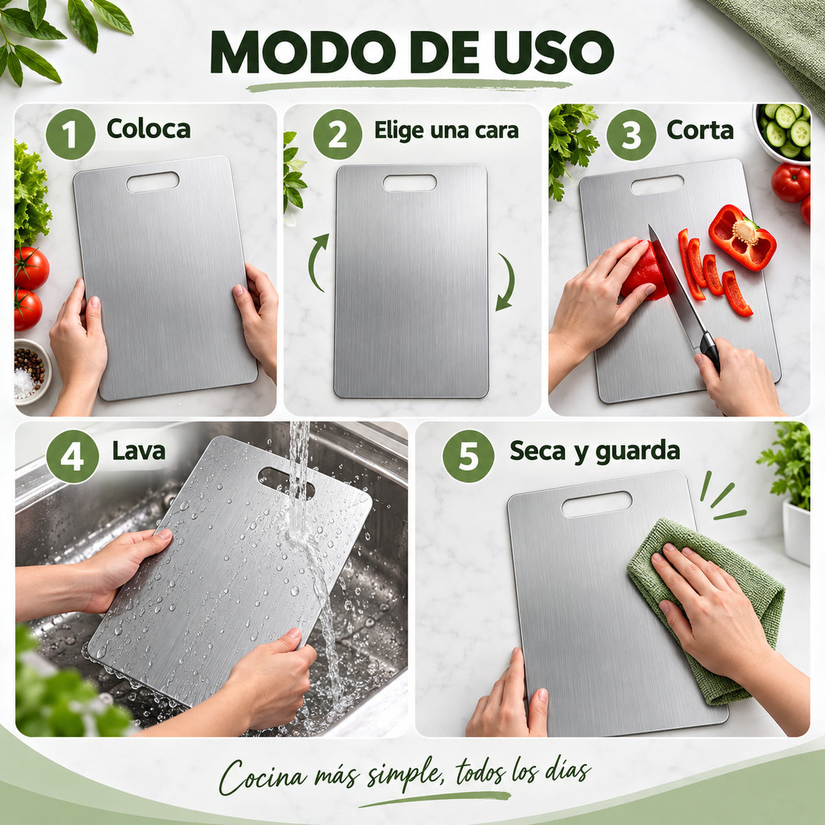 Tabla InoxCut – Más higiene y practicidad al preparar tus alimentos