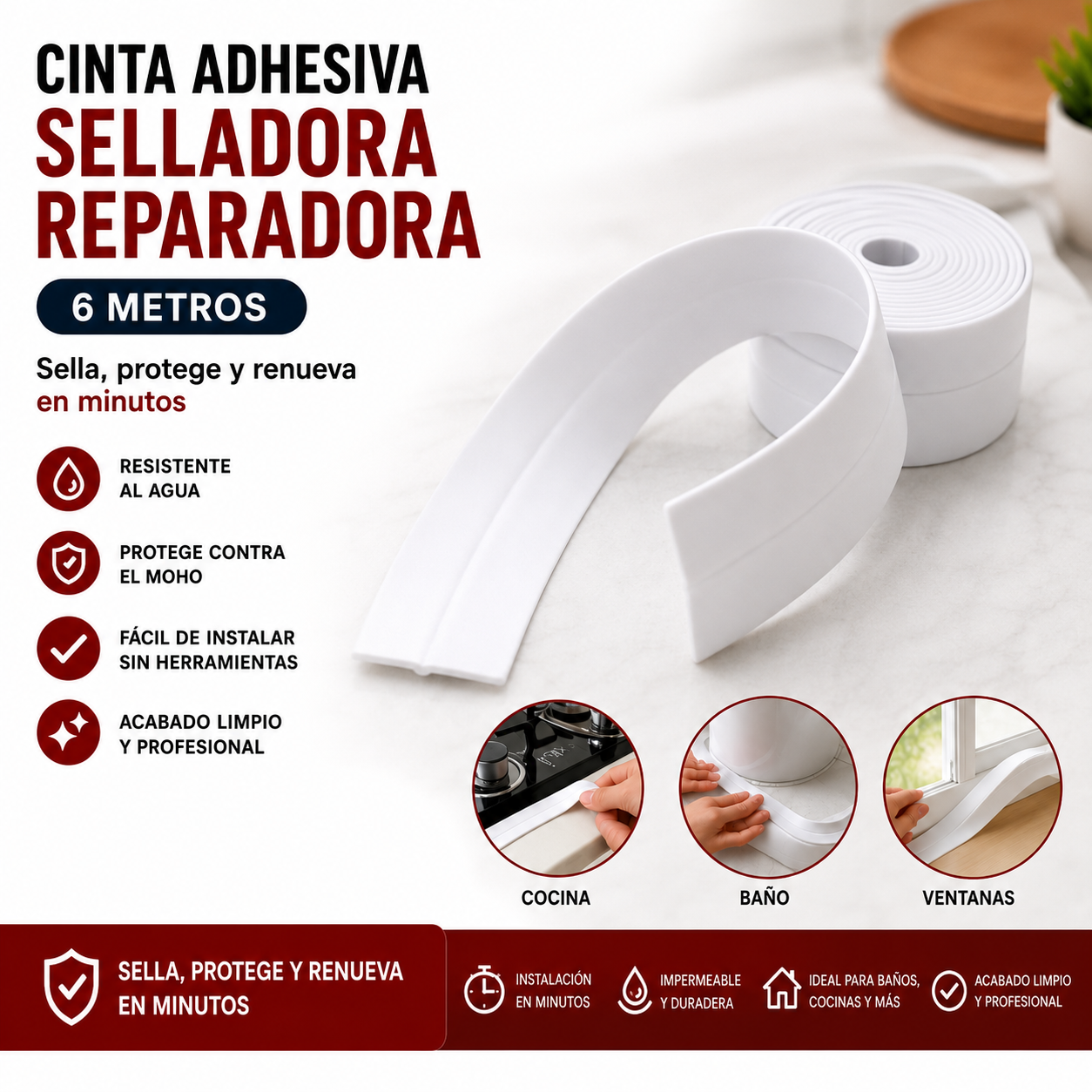 AquaGuard Tape - Sella filtraciones sin herramientas