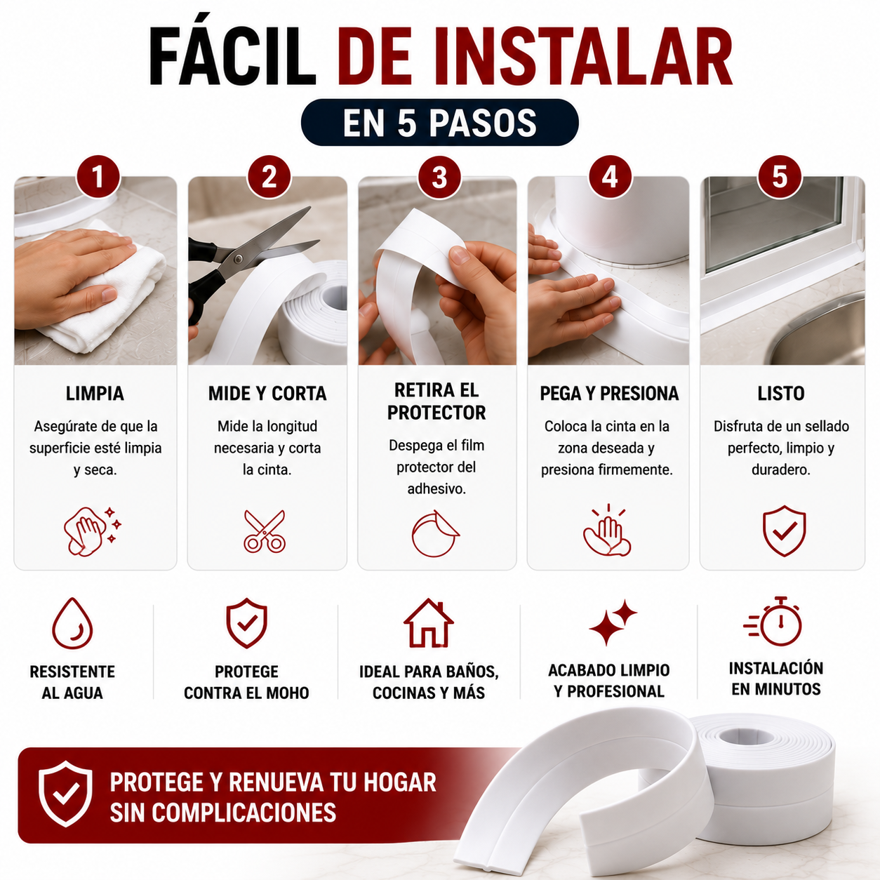 AquaGuard Tape - Sella filtraciones sin herramientas