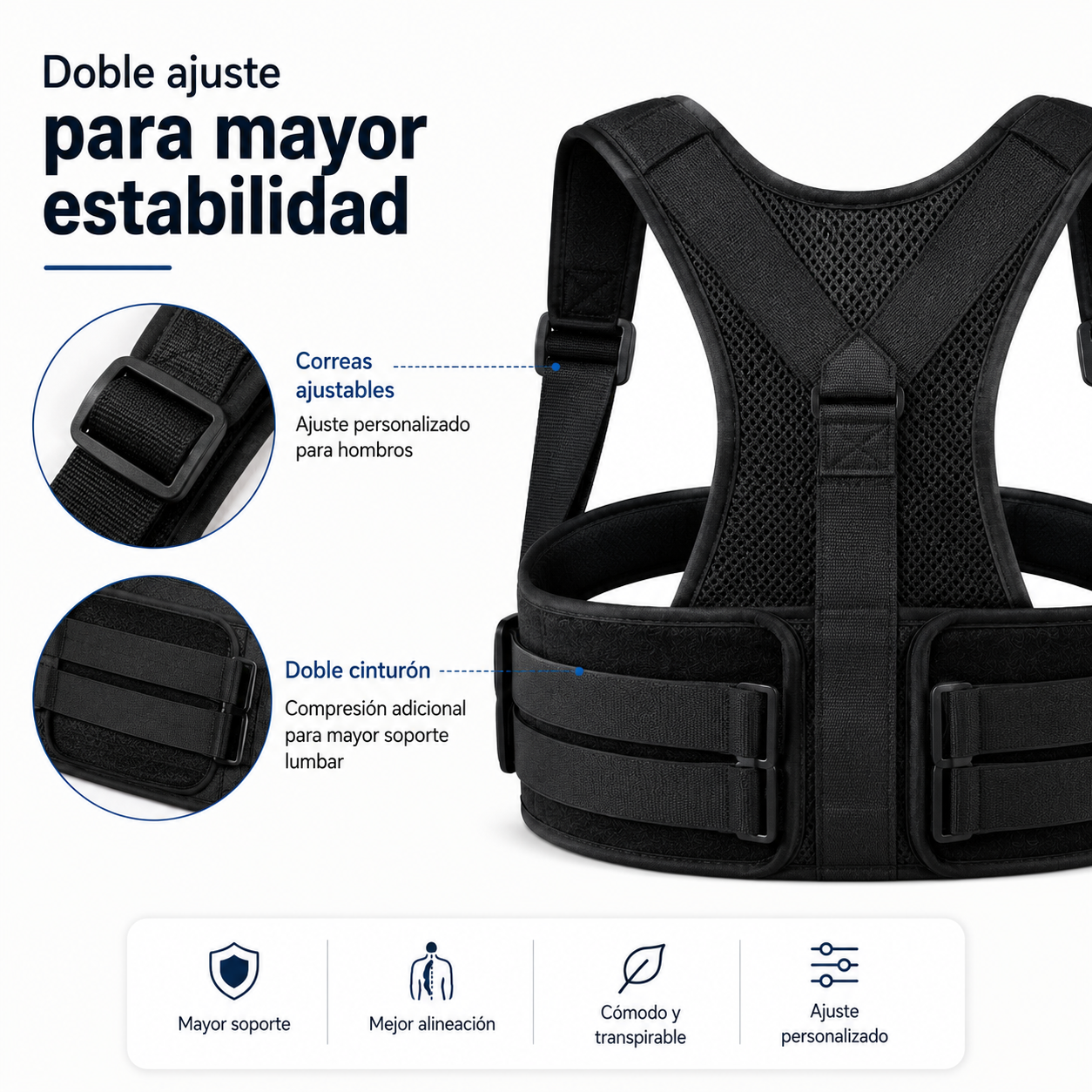 AlineaFit - Soporte diario, espalda cómoda