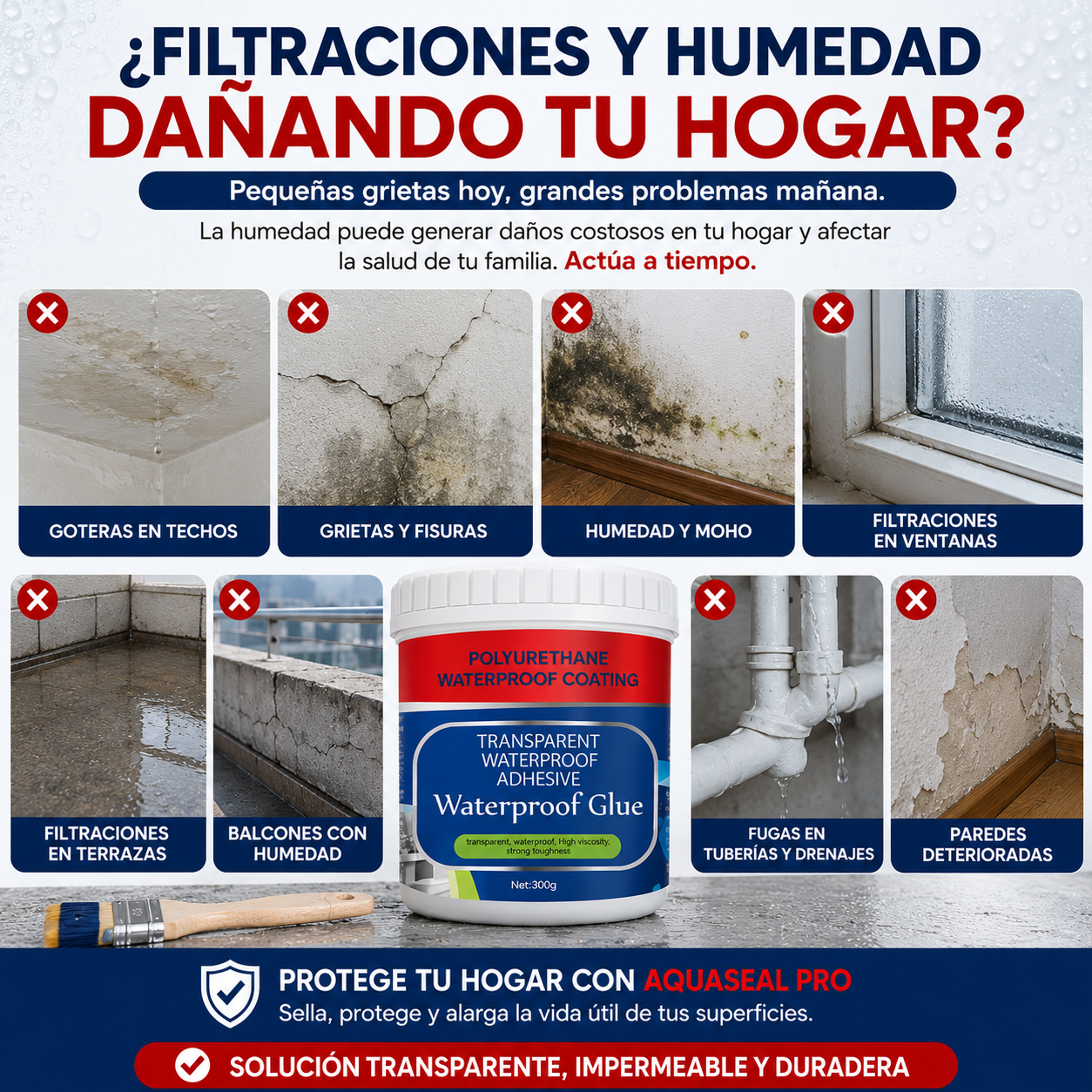 AquaSeal Pro – Protección Transparente contra Filtraciones