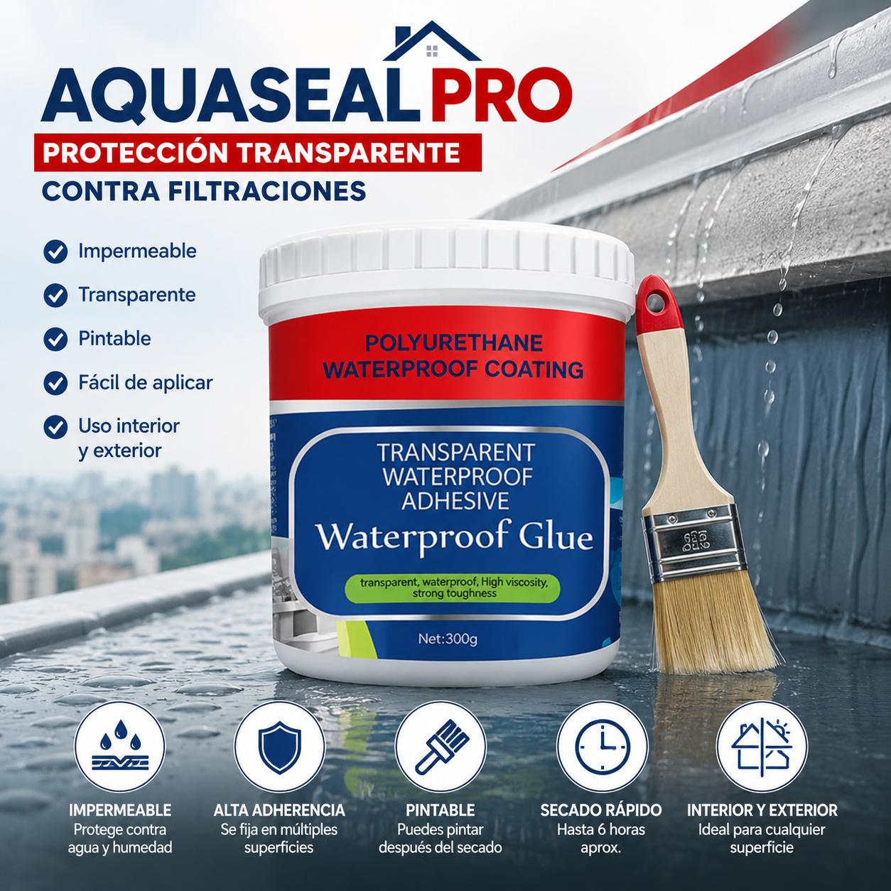 AquaSeal Pro – Protección Transparente contra Filtraciones