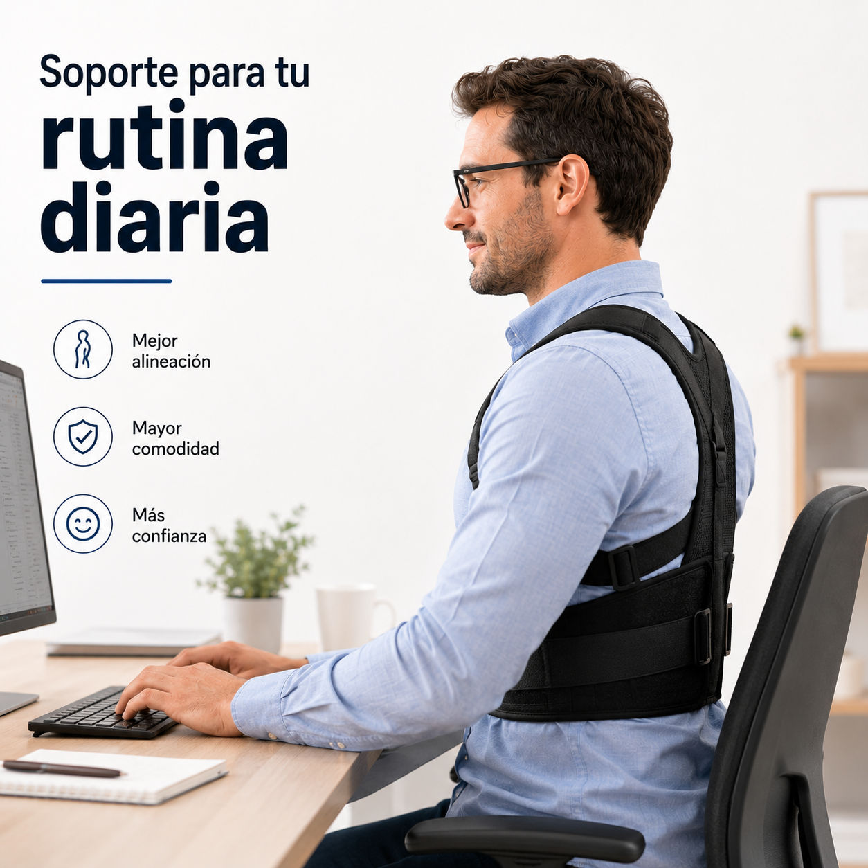 AlineaFit - Soporte diario, espalda cómoda