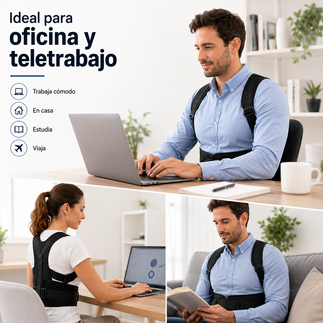 AlineaFit - Soporte diario, espalda cómoda